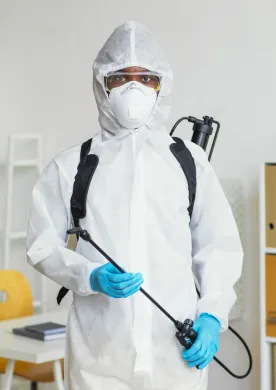 Jyoti Pest Control technician in protective gear